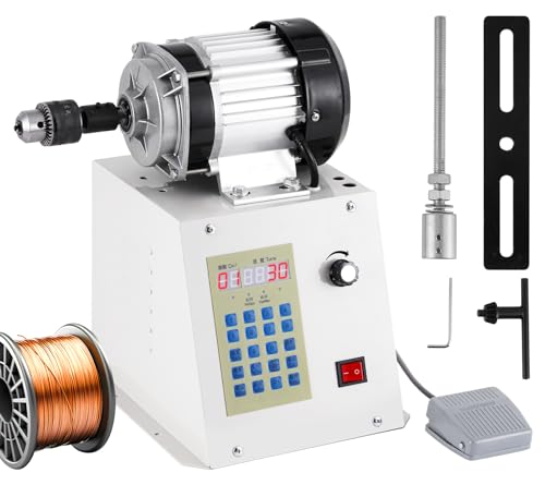 Epidioxi Automatic coil winding machine 500W Industrial Winding Machine Digital Control Coil Winder Range 0-9999 for 50KW Motor Coil, Guitar Pickup Coils (500, Watts)