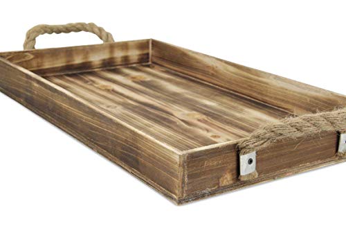 Laurel Foundry Modern Farmhouse Rectangular Wooden Service Tray with Rope Handle, Brown + Basic Design Concepts Expert Guide
