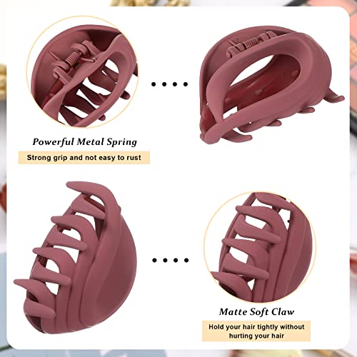 12 Packs Medium Claw Hair Clips For Thin Hair, 2.6 Inch Strong Matte Flower Jaw Clips For Fine Hair, Colorful Non Slip Hair Clamps For Women Girls Kids, 12 Colors #TOP1
