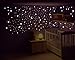Wandtattoo Leuchtsterne, Mond, Sternschnuppe, Sternenhimmel, fluoreszierende Sterne, Mond, Sternschnuppen, Kinderzimmer, Sternsticker, 2 x A4 Bögen (300 Sterne)