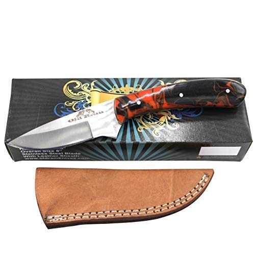 Old Ram Collection Sharp Heavy Duty Durable Fixed Blade Hunting Skinner Knife w/Leather Sheath (503RP)