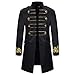 Produktbild AmyGline Steampunk Herren Mantel Vintage Frack Jacke Gothic Smocking Gehrock Stehkragen Anzug Abendkleid Uniform Gestickter Knopf Mäntel Cosplay Kostüm