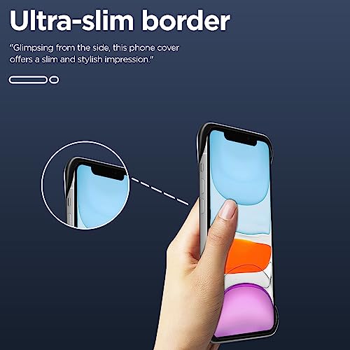 Image of Amazon Basics Cover for iPhone 11 |Hybrid Frameless|Full Camera Protection|Raised Edges|Frosted Matte Translucent Bumper Case(Black)