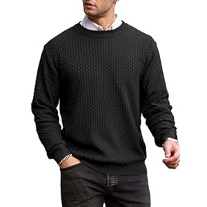 Zaitun Men’s Crew Neck Sweater Waffle Knitted Casual Patterned Long Sleeve Pullover