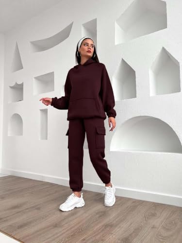 Image of KOTTY Women's Winter Tracksuit Set | Warm Fleece Gymwear Joggers & Hooded Top | Stylish Activewear Coord for Walking, Yoga & Travel