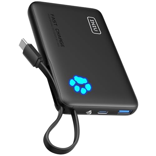 INIU 45W Power Bank with Built-in USB-C Cable - 10000mAh