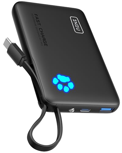 INIU 45W Portable Charger, 10000mAh Power Bank with Built in USB ...