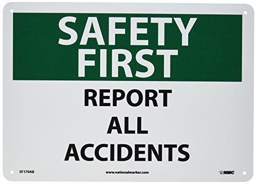 Panneau OSHA Safety First en aluminium durable NMC SF170AB pour signalisation d'entreprise