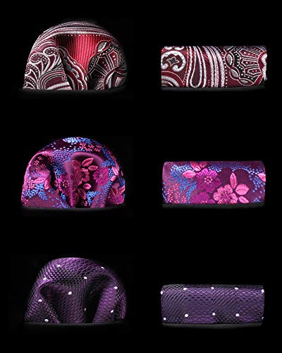 Image of HISDERN Mens Ties Extra Long Tie and Pocket Square Set 63 Inch XL Tie Pack Collection Present Box Necktie Lot 3 PCS