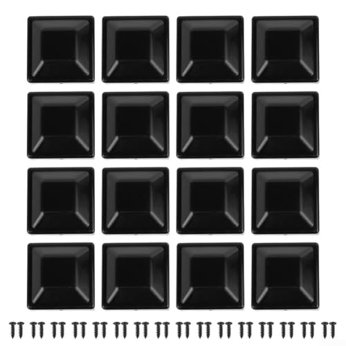 4x4 Post Covers for Square Fence and Deck Posts – Weatherproof Plastic Post Protectors with Mounting Screws, 3.625 in x 3.625 in (9.2 cm), Black, 16-Pack