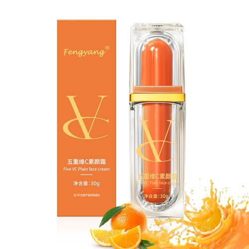 Fengyang® Crema Nude Con vitamina C, Crema Tonificante Con Cinco Vitaminas C, Corrector Hidratante Y Iluminador, De Fácil Absorción, para Todo Tipo De Pieles