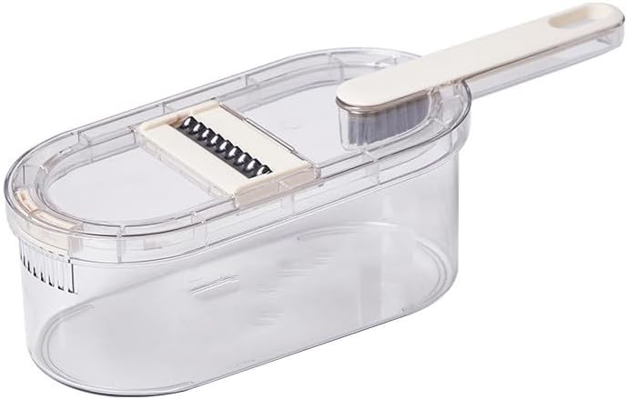 Multifunction Vegetable Slicer with Container, Kitchen Mandoline Chopper with Cleaning Brush, Clear