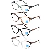 HEEYYOK 4.0 Reading Glasses For Women Small face Cateye Readers for Women Cheaters Reading Glasses Blue Light Blocking Womens Reader