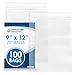 100 Count - 9 X 12, 2 Mil Clear Plastic Reclosable Zip Poly Bags with Resealable Lock Seal Zipper by Spartan Industrial (More Sizes Available)