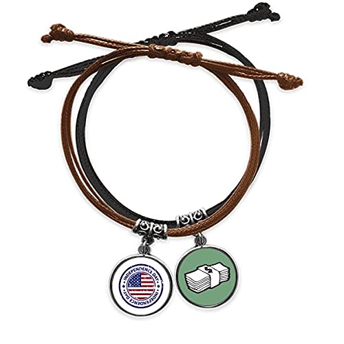 Pulsera de cuero dinero con bandera americana para regalar a coleccionistas