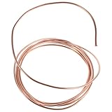 RUNROTOO Pure Copper Tubing 1.6mm Od X 0.6mm Id Bendable Soft Coil 5m Length Industrial Hvac Refrigeration Copper Tube for DIY Jewelry and Ac System