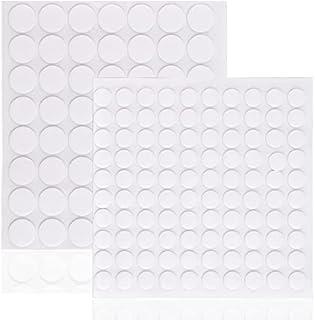Yafe 156 Pieces Double Sided Transparent Putty, 10 mm,15mm Clear Sticky Dots Stickers Removable Waterproof No Trace Round Putty Traceless Mounting Adhesive for Photos Wall, Posters, Kitchen, Party