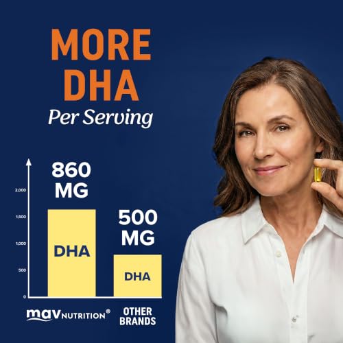 Image of Triple Strength DHA Omega-3 Fish Oil 3600 mg | Over 2100mg Omega-3 Fatty Acids with 860 mg of DHA | 1300mg EPA | Best Essential Fatty Acids | Premium Wild Caught & Burpless Fish Oil | 120 Softgels