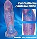 18CM Dicker & Realistischer Dildo Monster Fantasy Dildo Erotischen Fantasien mit 8 Vibrationen & 1 Orgasmus Modus Aus Flüssiges Silikon für Vaginal und Anal Sex Sexspielzeug Analdildos mit Saugnapf