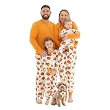 Owlivia Christmas Halloween Pajamas For Family, Organic Cotton Holiday Pjs Matching Sets(Bib for Dogs, Orange Bat Pumpkin)