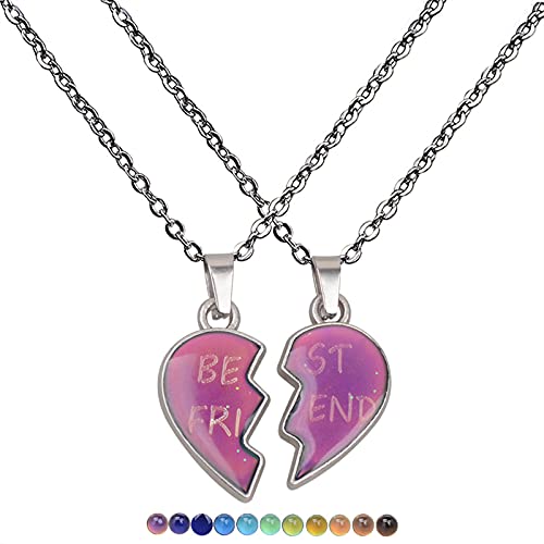 Fashion Couple Necklaces Angel Wings Warm Mood Color Changing Necklace Best Friend Stainless Steel Necklace