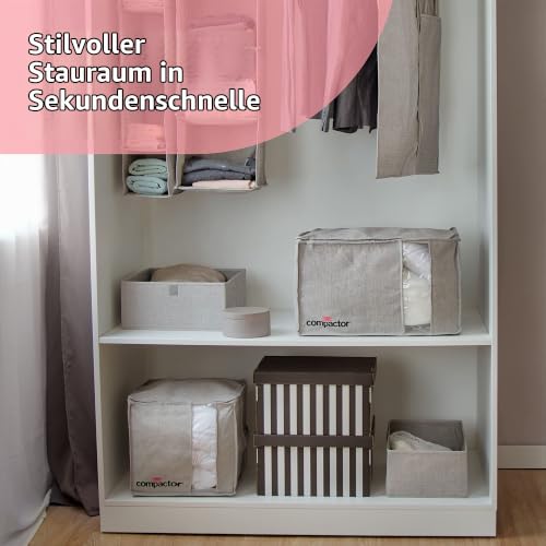Compactor - Aufbewahrungsbox Größe M 42x26x16,5 cm - Grauer Oxford-Stoff mit Griffen - Faltbare Stoffbox für Kleidung, Wäsche… – Ansicht 3