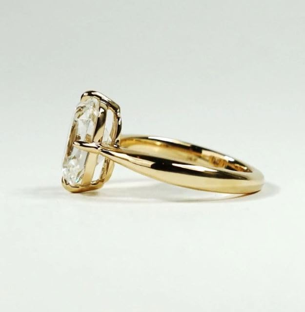 3 CT Vintage Old Mine Cushion Cut Diamond Engagement Ring,Compass Prong Setting,14 KT Gold Plated Wedding Ring,Gifted For Her,Size 3-12.3