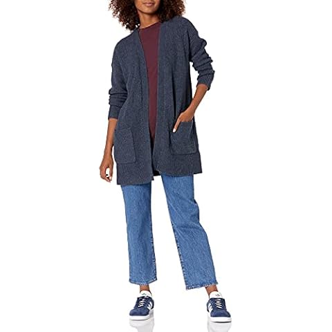 Goodthreads Damen Oversized-Bouclé-Strickjacke Rippstrick, Marineblau Heidekraut Cover