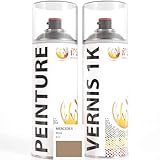 mercedes 412 caisse KIT PEINTURE CARROSSERIE composé d’une bombe aérosol de 400 ml de peinture et d’une bombe de 400 ml de vernis monocomposant 1k brillant pour repeindre jusqu’à 1 m2 de surface comme un pro.