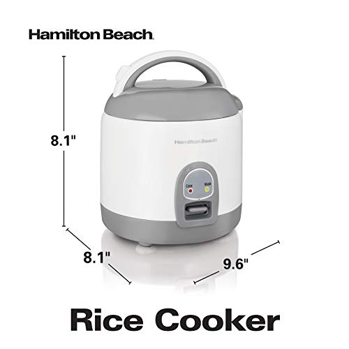 Hamilton Beach Mini Rice Cooker & Food Steamer, 8 Cups Cooked (4 Uncooked), With Steam & Rinse Basket, White (37508) #TOP6