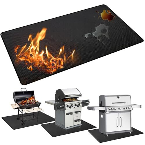 Image of 60" x 36" Under Grill Mat for Outdoor Grill, 2000°F Fireproof Deck Pad
