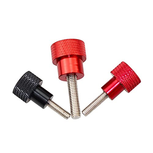 Willwa M5 Stainless Steel Screw Bolt Knurled Knob Flat Step Thumbscrew Round Head Aluminum Alloy 10-40Mm Length Hand Screws For (Size : 10Mm, Color : 1Pcs Red Handle) #TOP3