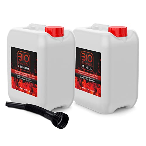 2 uds 5 litros Bioetanol con Embudo | Etanol Vegetal para Chimeneas 10l