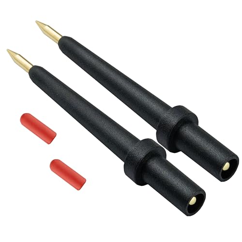 ZIBOO - 2Pk 4Mm Banana Jack 3 Tip Black (PPTK0024-2) Use for Autel Circuit Tester Power Circuit Probe