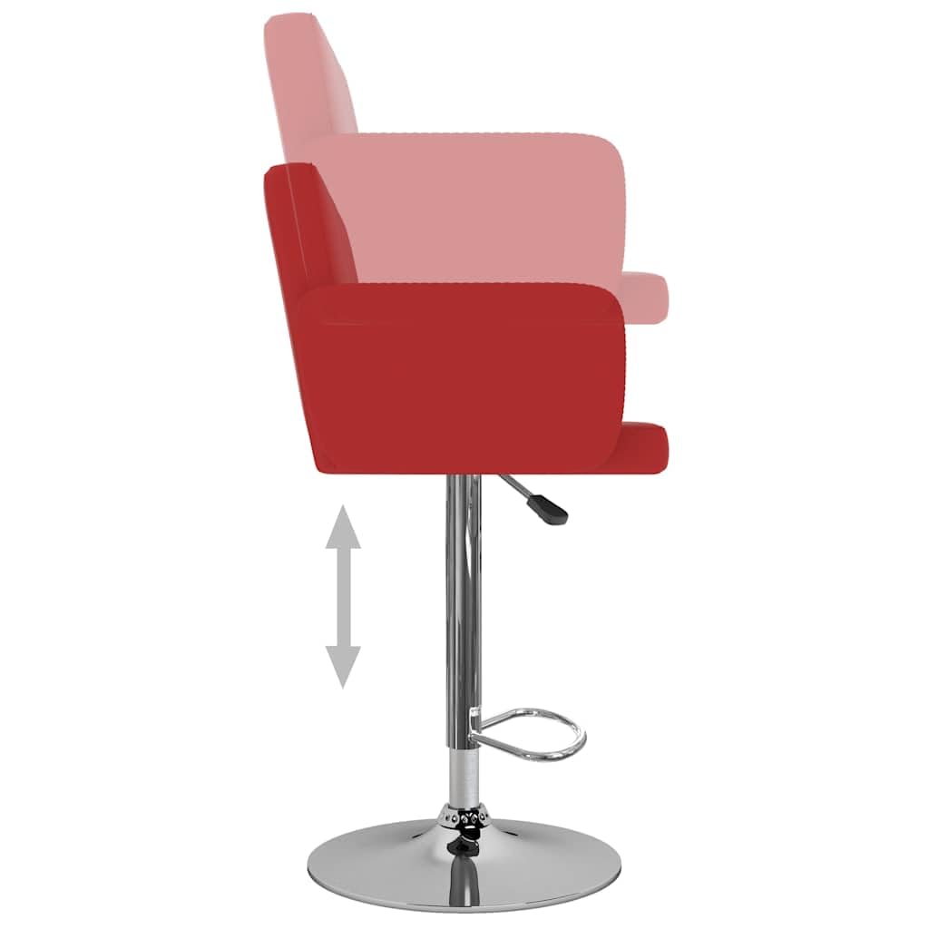 Juego de 2 taburetes de bar de piel sintética, altura regulable, giratorio, con muelle de gas, estructura de acero cromado, reposapiés y respaldo para cocina, comedor, bar