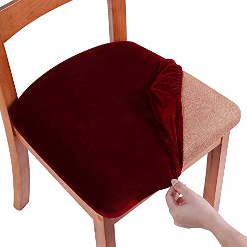 Smiry Velvet Seat Covers for Dining Room Chair Set of 6