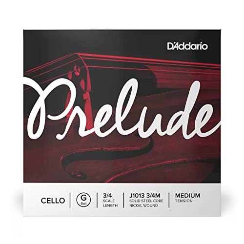 D'Addario Bowed Corde seule (Sol) pour violoncelle D'Addario Prelude, manche 3/4, tension Medium