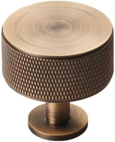 Carlisle Brass FTD703 Knurled Cabinet Radio Knob, Antique Brass