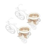 ミニ編みフラワーバスケット 籐収納バスケット 多機能フラワーホルダー ホームデコレーション リビングルーム 寝室用 2個