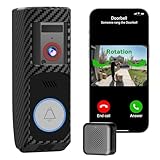 RUNOCAM Video Doorbell Camera Wireless with Charm, HD Camera, Real-Time Alerts Ring Call, Pan Rotate, AI Detection, Power Battery, Home Security Apartment Camara para Puerta, 2.4G WiFi, Carbon Fiber