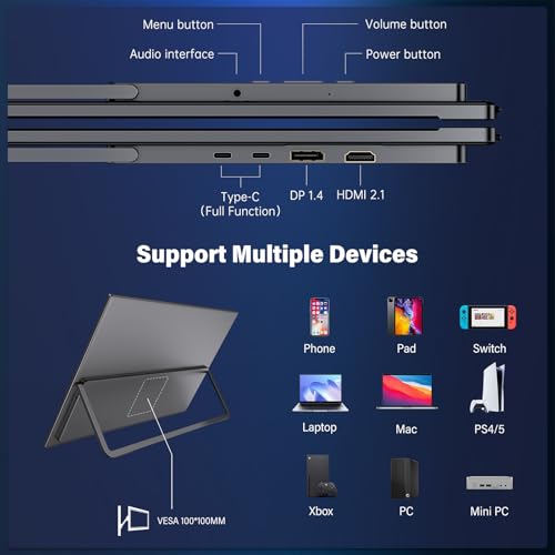 Image of InnoView 27 Inch Monitor Dual Mode 4K UHD 120Hz /FHD 288Hz Portable Monitor for Laptop, USB-C, HDMI Computer Display HDR IPS Gaming Monitor, Kickstand, Speakers, for PC, MAC, Phone, PS4, Xbox, Switch