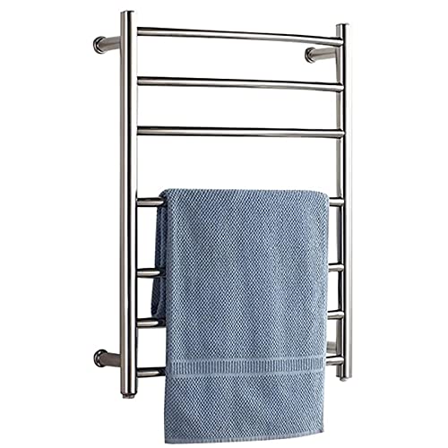 SXKJ Toallero calefaccionado, toallero eléctrico de Pared de 7 Barras, toallero para baño, toallero calefaccionado de Acero Inoxidable 304 Pulido/enchufable
