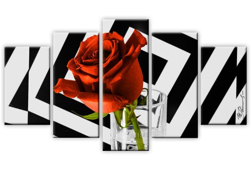 Wandbilder Rose Glass Vodka Smirnoff Leinwandbild 5-Teilig: 175x100 cm