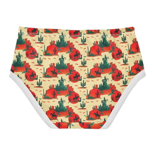 Joisal Animals Girls Underwear Toddler 2t Cotton Cute Panties Girl Vintage Cowboy Red Yellow Underpants Briefs2