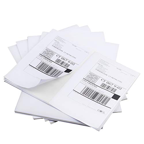 BESTEASY 200 Half Sheet Self Adhesive Shipping Labels, Laser/Ink Jet White Blank Shipping Labels Address Labels (100 Sheet Total 200 Labels) - Thumbnail 4