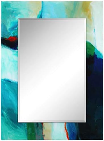 Empire Art Direct Sky Rectangular Beveled Mirror on Free Floating Reverse Printed Tempered Art Glass Ready to Hang, 48" x 36"
