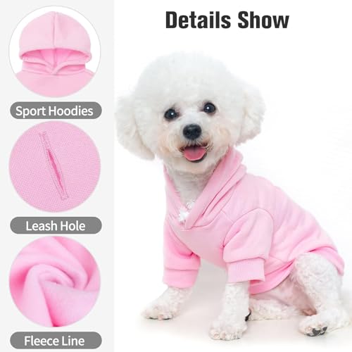 Sweat à capuche pour chien vêtement rose coton polyester taille M BINGPET