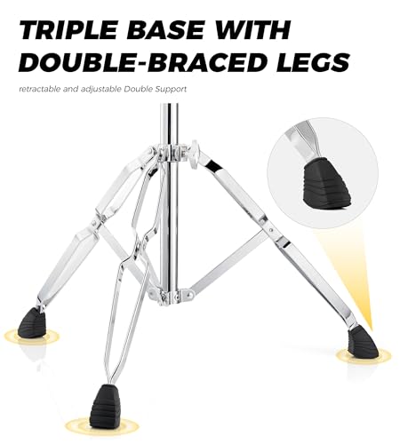 Support de cymbale droit double renfort de 4 kg réglable avec accessoires de transport - 6