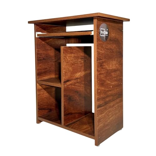 Image of Purple Furnitureᵀᴹ Engineered Wood Elite Home Office Computer Table, Study Desk, Writing Desk and Lap Desk (Matte Finish, Walnut Colour, Do-It-Yourself, Small)
