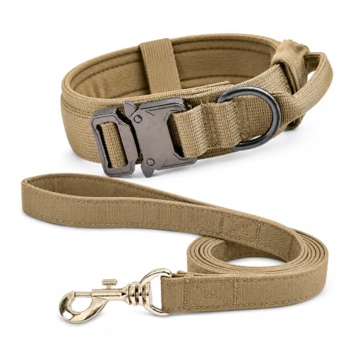 Image of Tactical Dog Collar and Leash Set,Khaki